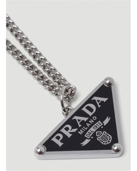 Prada triangle logo necklaces 